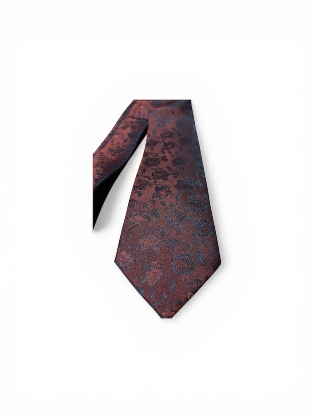 Men's Floral Jacquard Tie - Burgundy - Picture 2 of 3